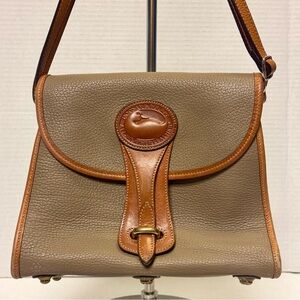 Dooney & Bourke Taupe and Cognac Crossbody Bag